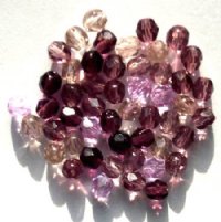 50 6mm Faceted Amethyst Mix